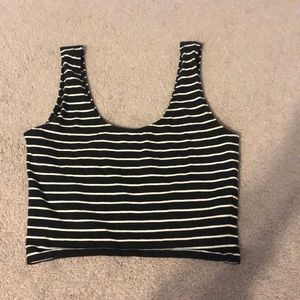 Back and white striped crop top